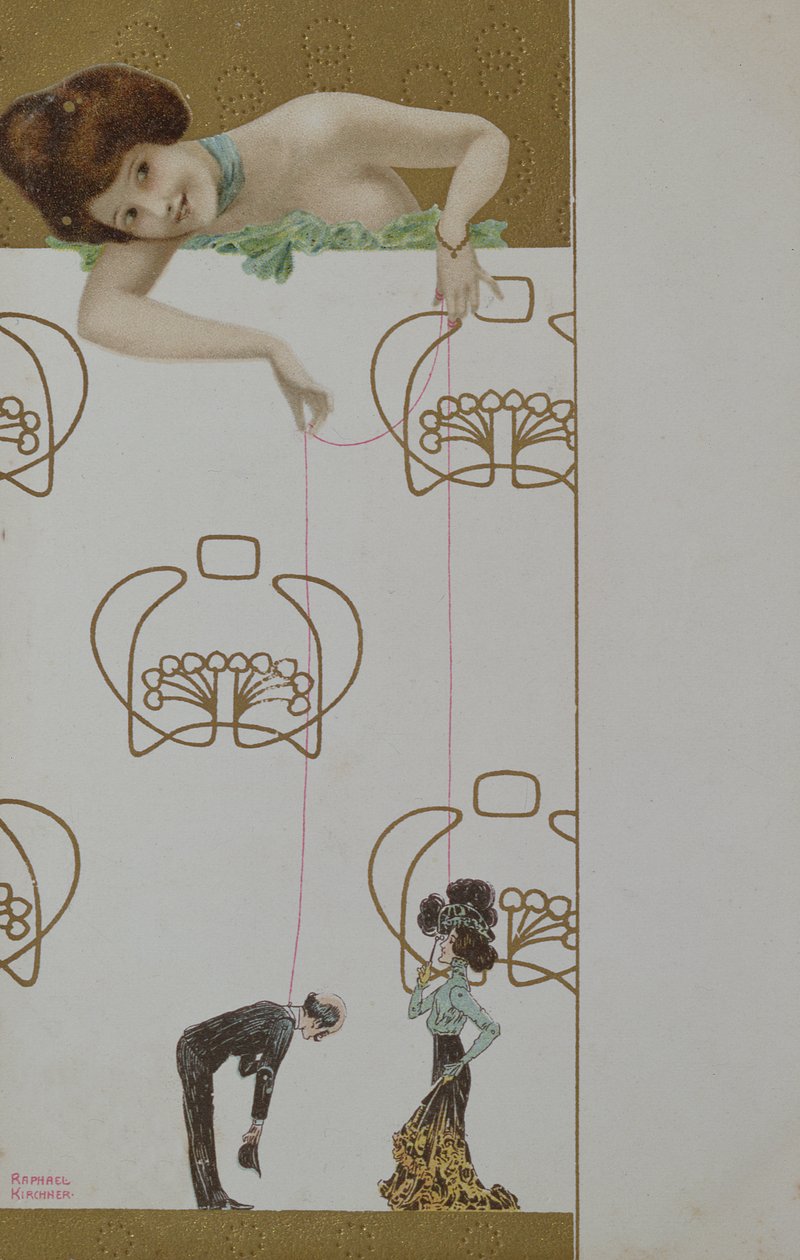 Pocztówka przedstawiająca "Lalki", ok. 1905-10 autorstwa Raphael Kirchner