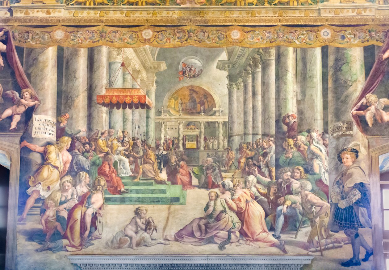 Donacja Konstantyna, około 1520 autorstwa Raphael (1483-1520) (& studio)