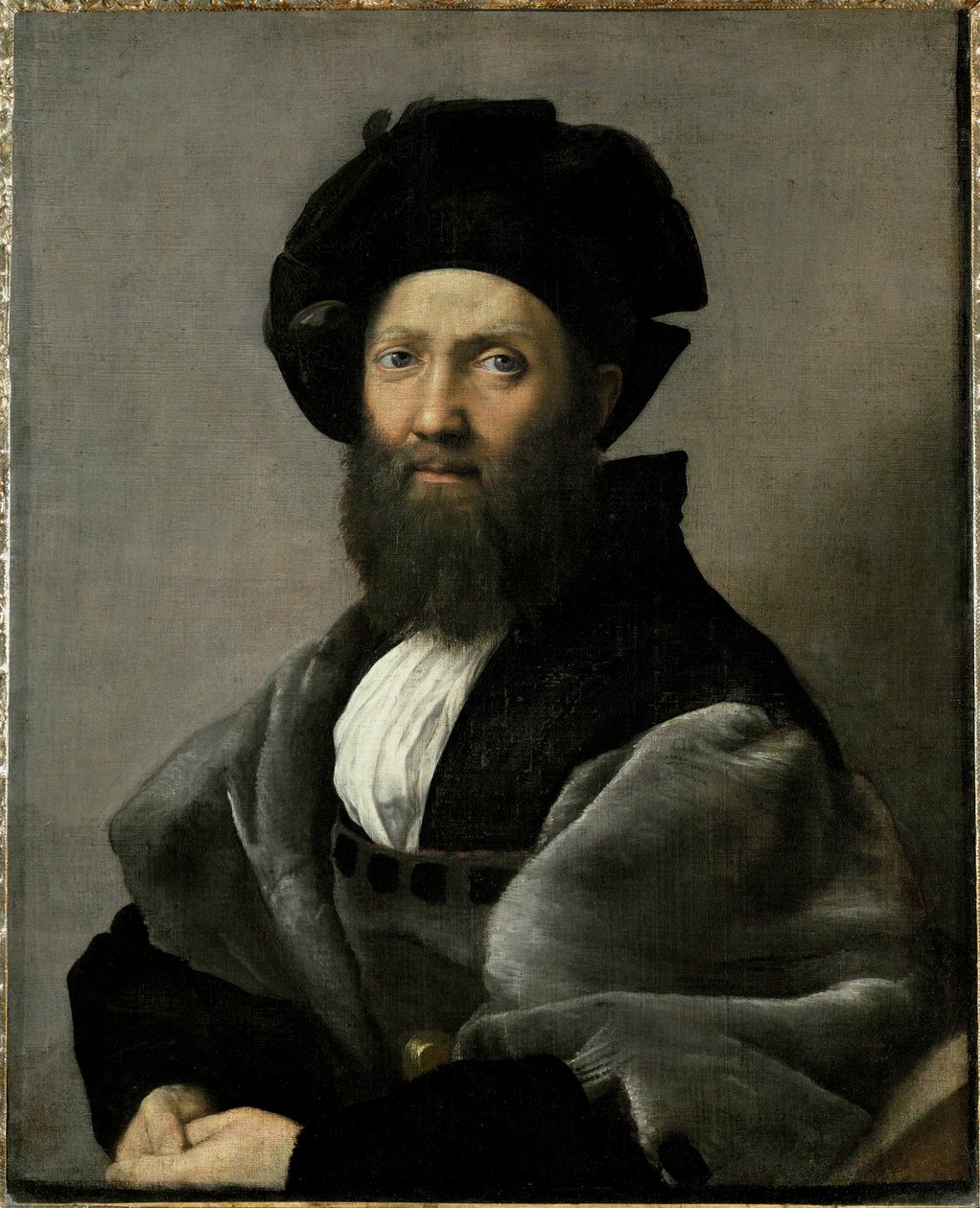 Hrabia Baldassare Castiglione, autor książki "Il Cortegiano" ... autorstwa Raphael (1483 1520)