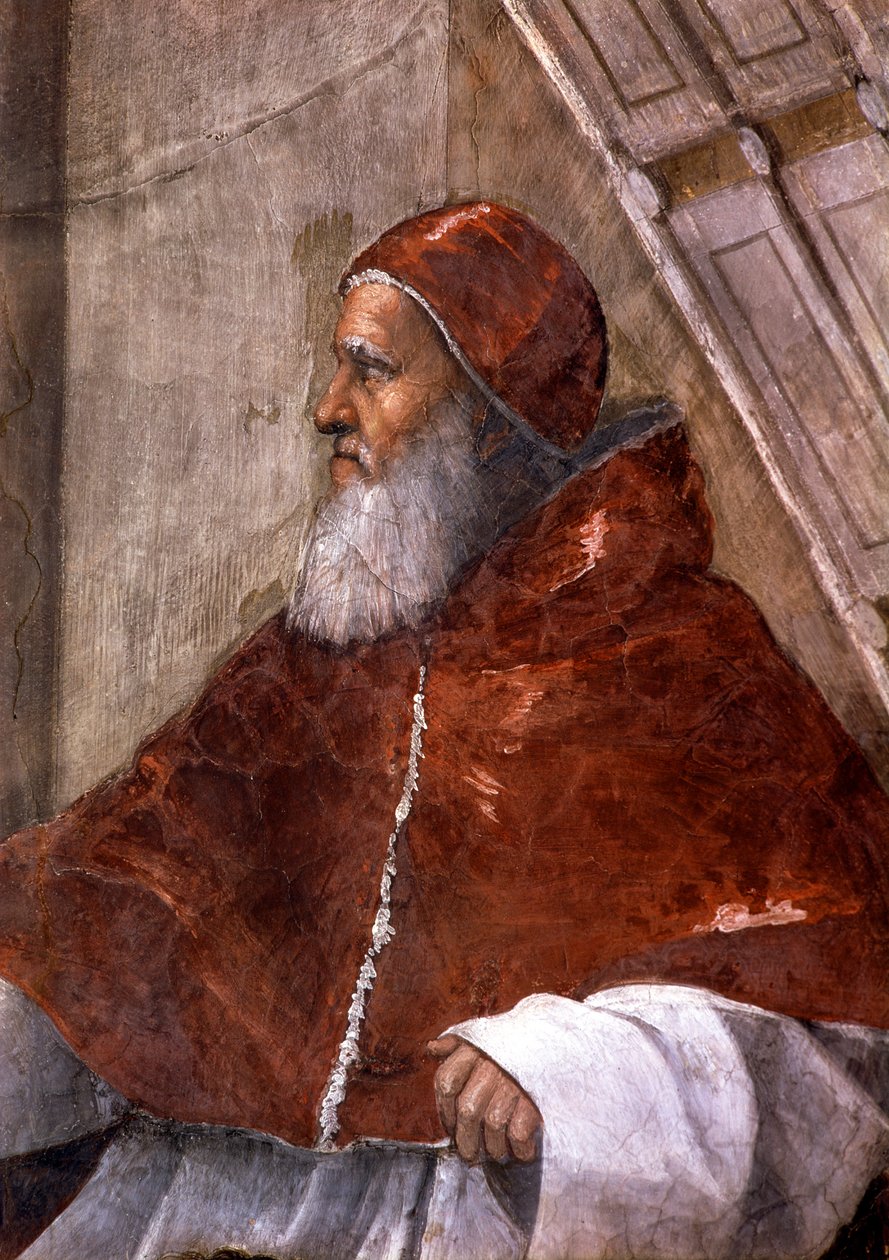 Fragment sali Heliodora w Watykanie, przedstawiający papieża Juliusza II autorstwa Raphael (1483 1520)
