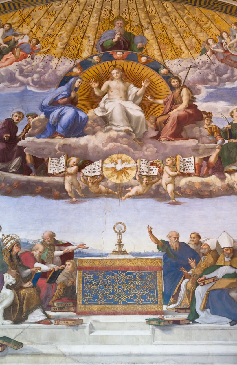Dysputa o Najświętszym Sakramencie - fresk Rafaela autorstwa Raphael (1483-1520)