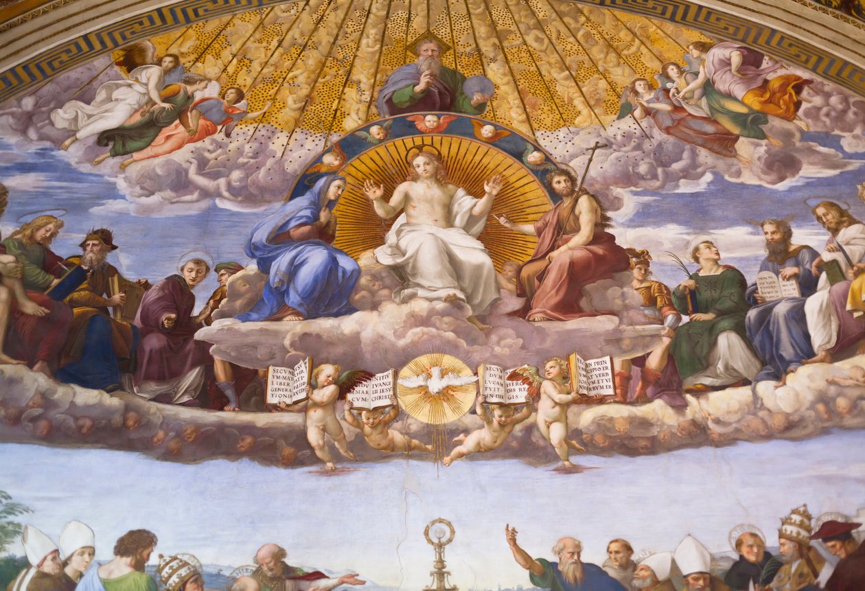 Dysputa o Najświętszym Sakramencie - fresk Rafaela autorstwa Raphael (1483 1520)