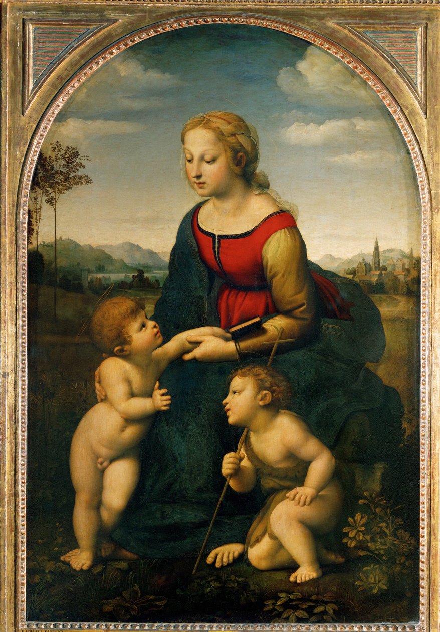 Dziewica z Dzieciątkiem i małym Janem Chrzcicielem, ... autorstwa Raphael (1483 1520)