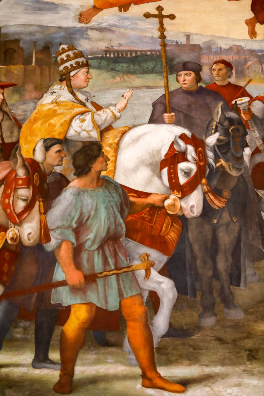 Spotkanie św. Leona Wielkiego z Attylą. 1511-1514 (fresk) autorstwa Raphael