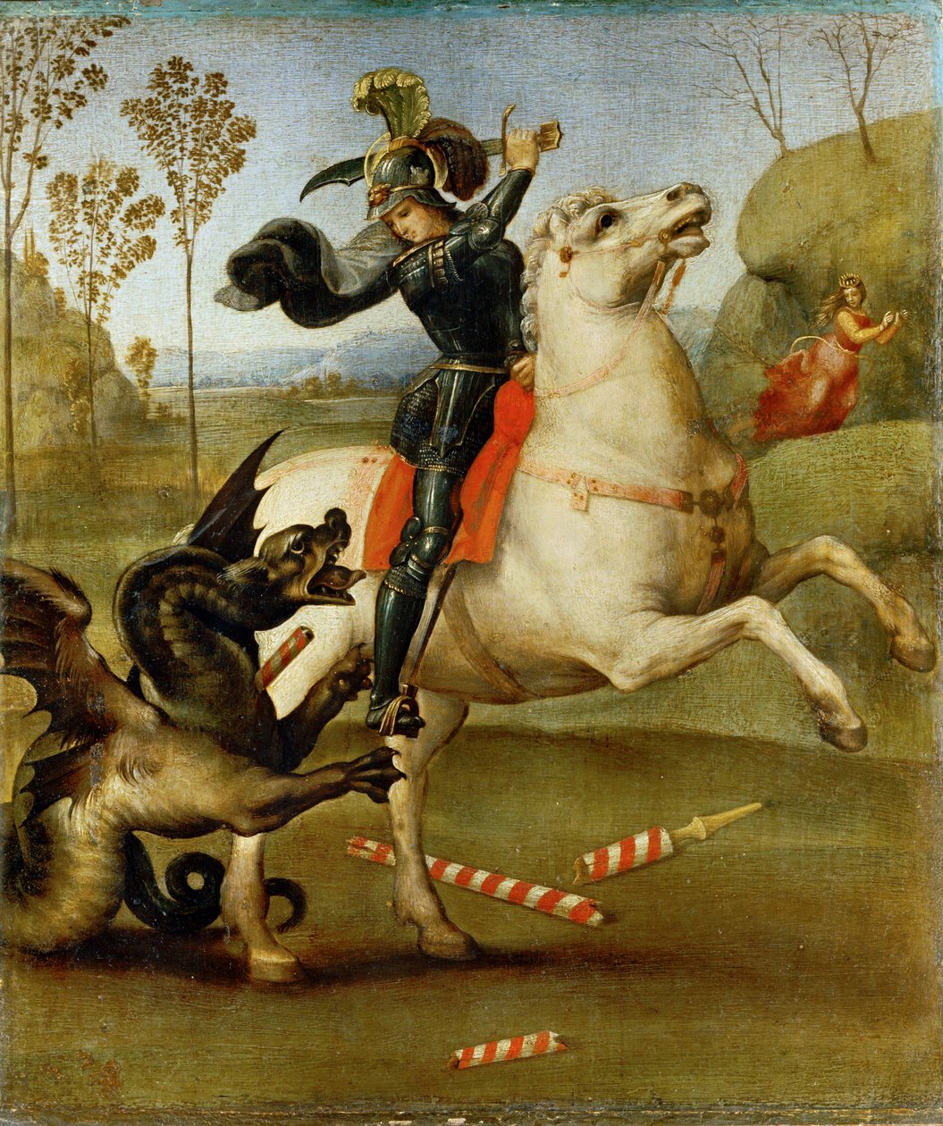 Święty Jerzy i smok ... autorstwa Raphael (1483 1520)