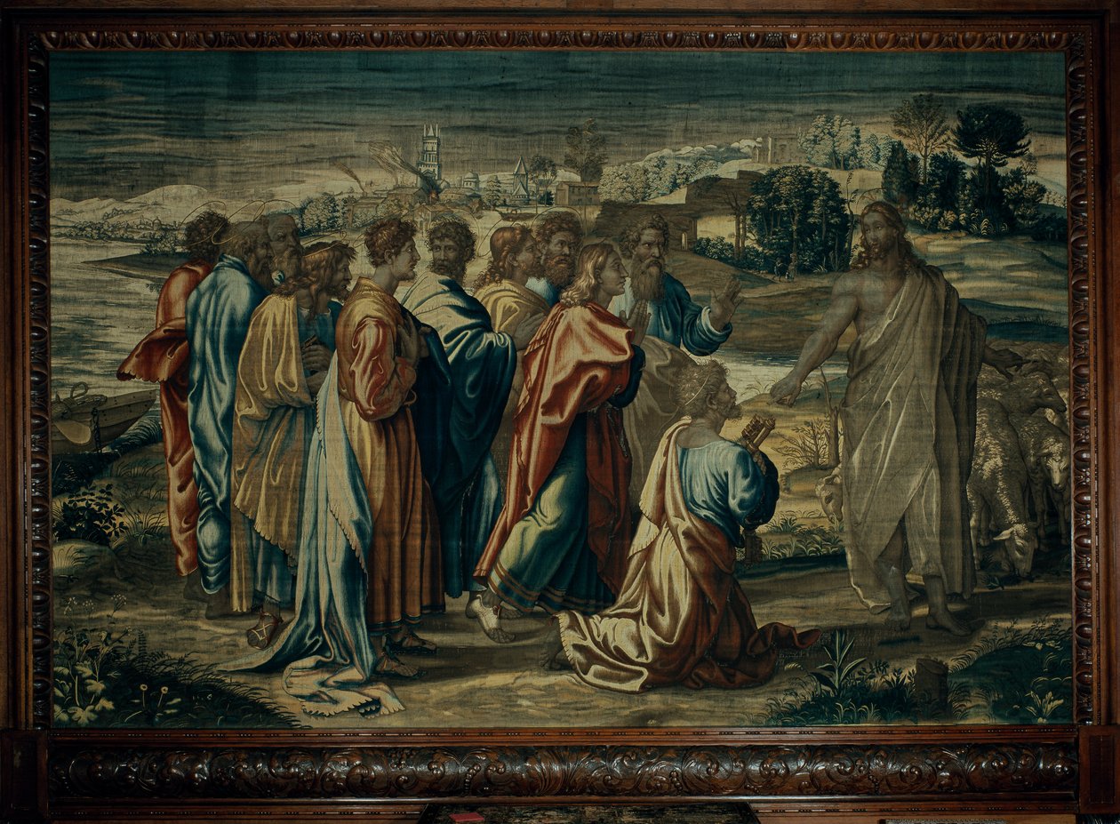 Nakaz Chrystusa dla św. Piotra, warsztat Mortlake autorstwa after Raphael