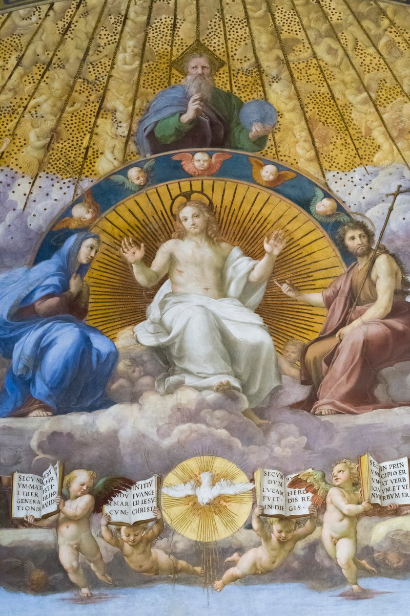 Dysputa o Najświętszym Sakramencie, fragment (fresk) autorstwa Raphael (1483 1520)