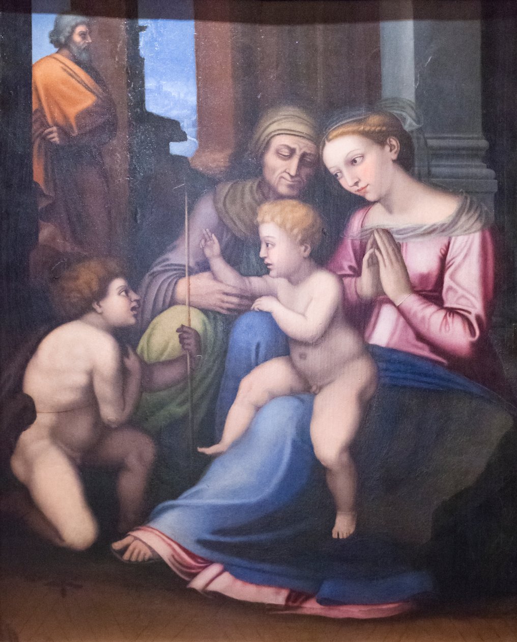 Święta rodzina ze św. Elżbietą i św. Janem Chrzcicielem autorstwa Raphael (1483 1520)