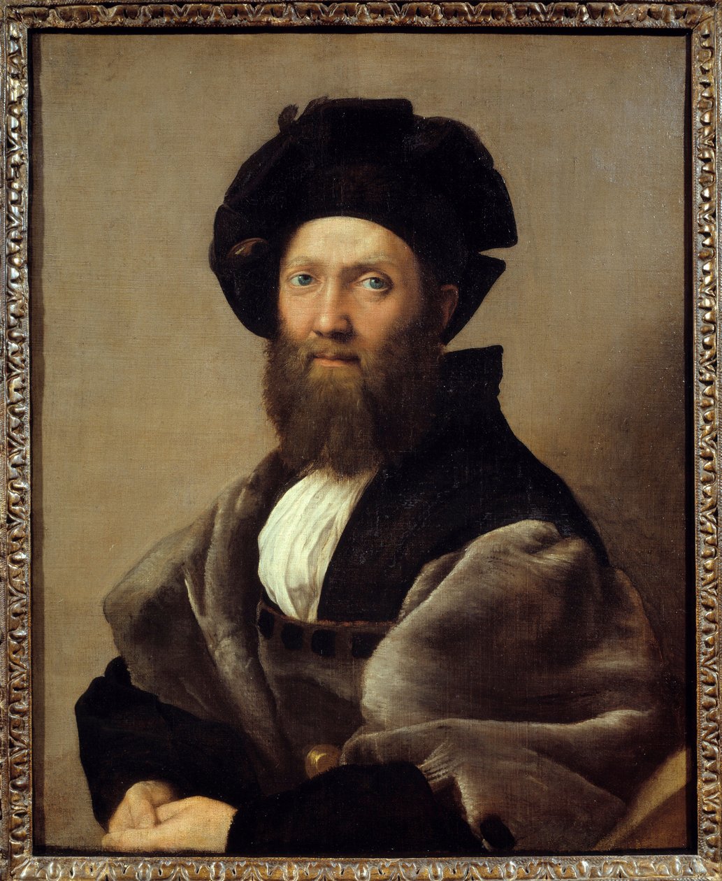 Portret Balthazara (Baldassare) Castiglione (1478-1529) włoskiego pisarza i dyplomaty. Obraz Raffaello Sanzio dit Raphael (1483-1520) autorstwa Raphael