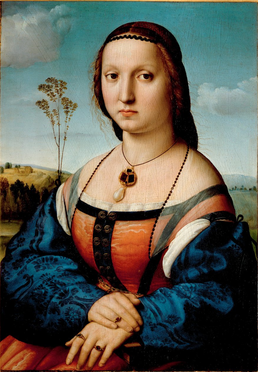 Portret Maddaleny Doni Obraz Raffaello Sanzio dit Raphael (1483-1520) 1506 nd 63x45 cm Florencja, Palazzo Pitti, Galleria Palatina autorstwa Raphael