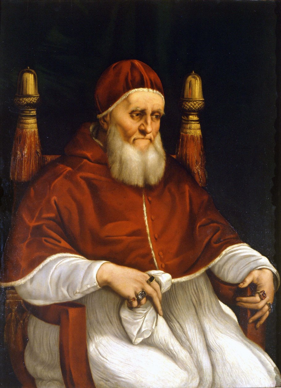 Portret papieża Juliusza II (1503-1513). Obraz Rafaela (Raffaello Sanzio). Florencja, Muzeum Uffizi. autorstwa Raphael