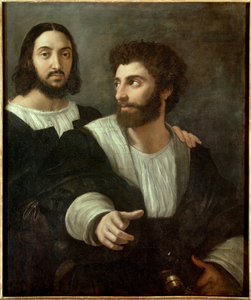Portret artysty z przyjacielem. Raffaello Sanzio dit Raphael (1483-1520) autorstwa Raphael