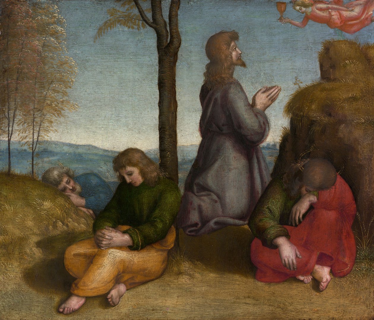 Agonia w ogrodzie, ok.1504 (olej na drewnie) autorstwa Raphael
