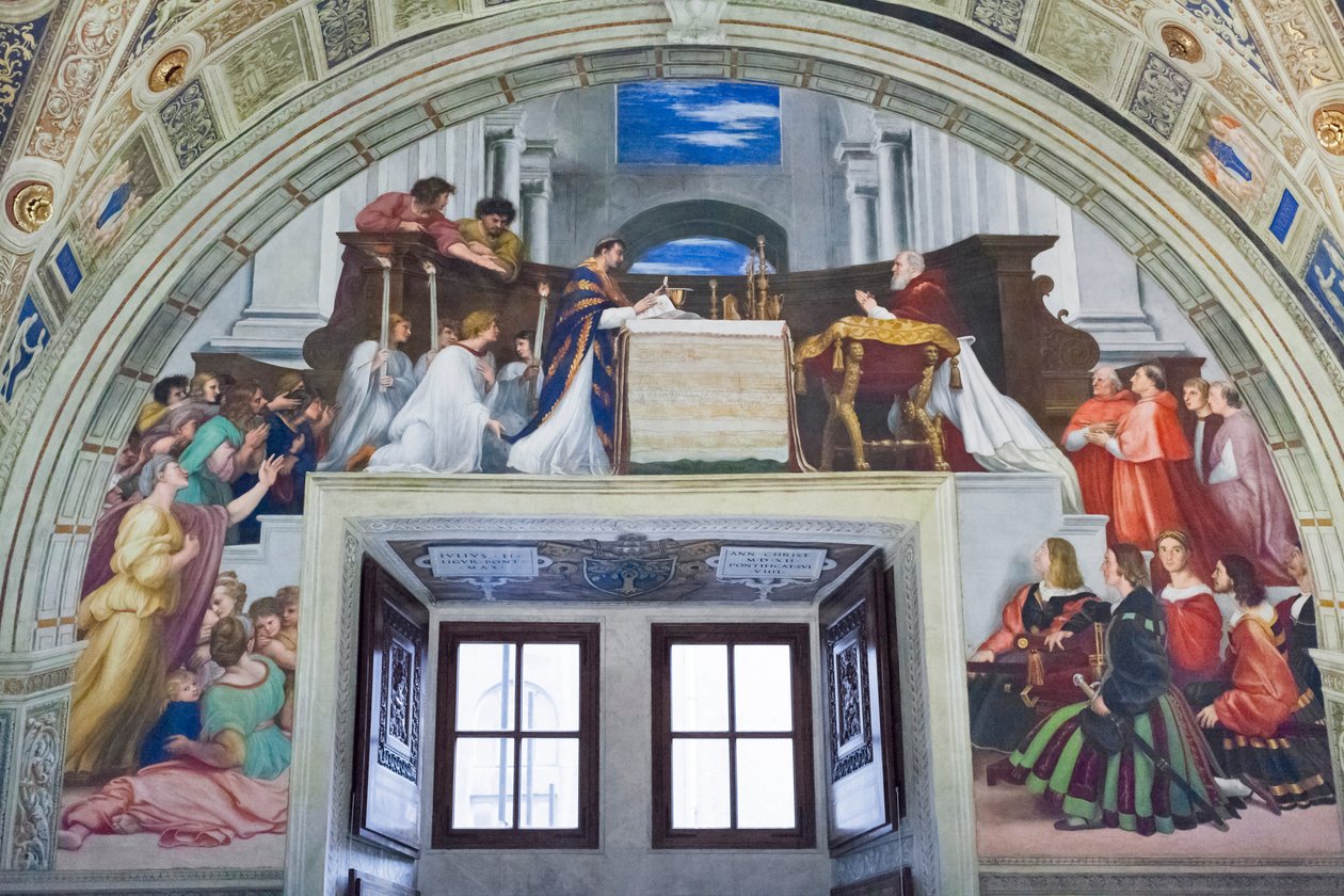 Msza w Bolsenie, sala Heliodora autorstwa Raphael (1483 1520)
