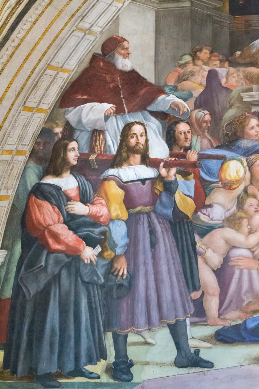 Wypędzenie Heliodora ze świątyni, sala Heliodora, fragment autorstwa Raphael (1483 1520)
