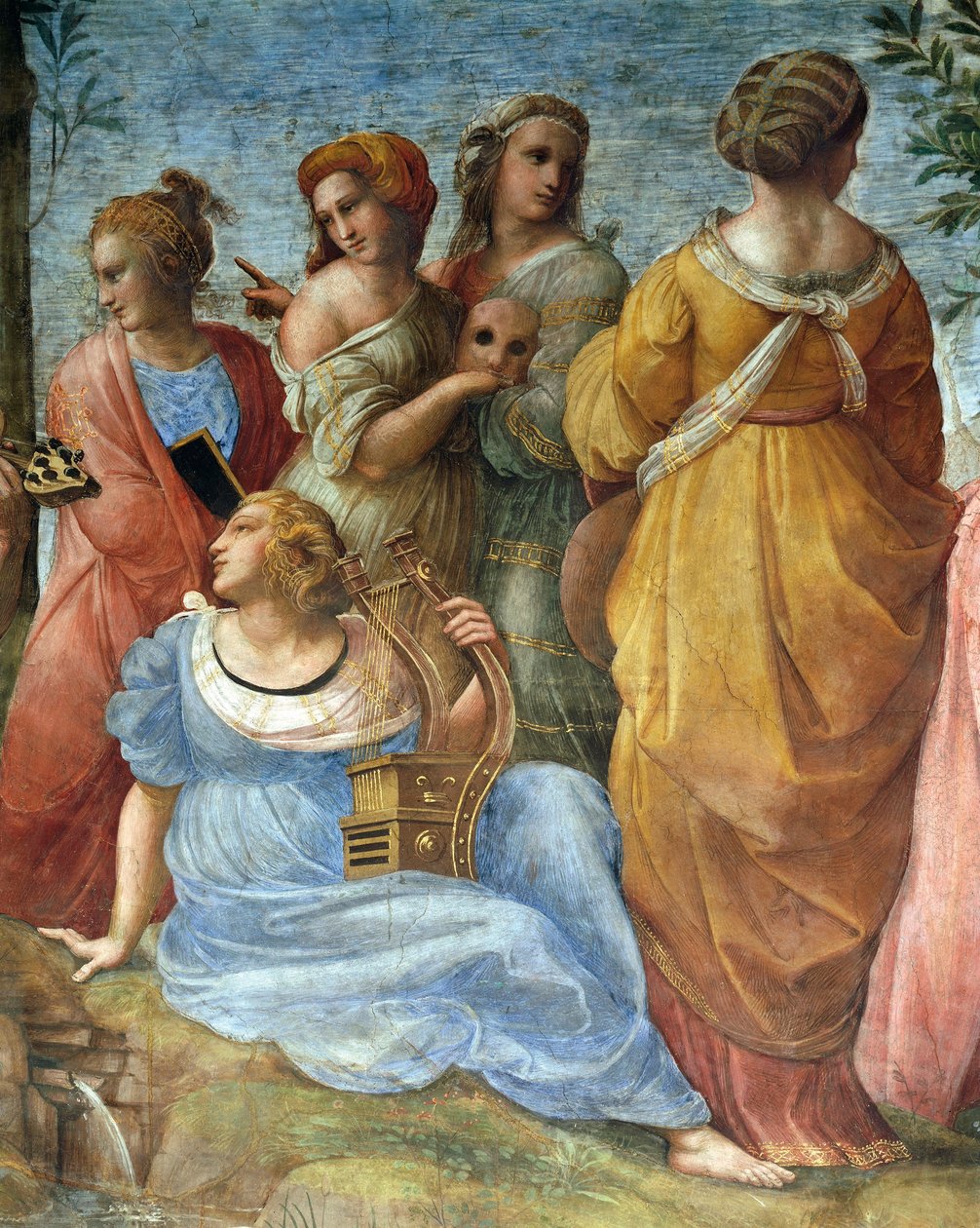 Muzy, szczegół Parnasu autorstwa Raphael (1483 1520)