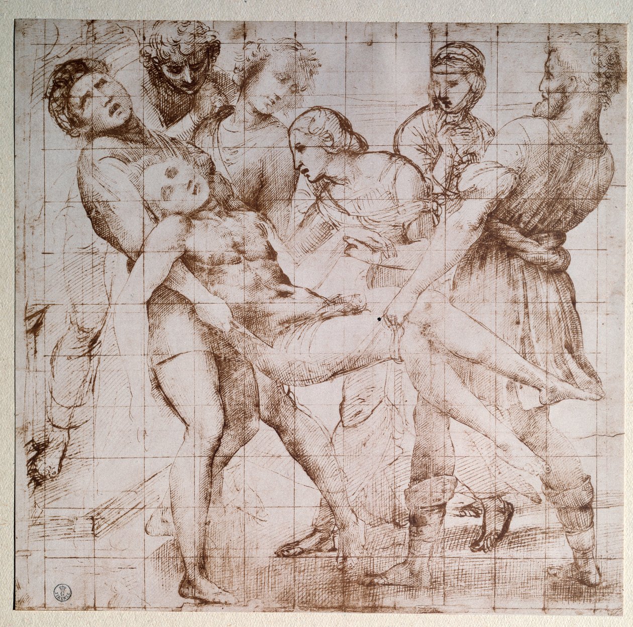 Osad gabinetowy do ołtarza Baglioni - rysunek, ok.1507 autorstwa Raphael