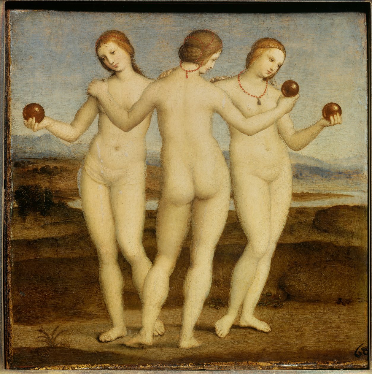 Trzy łaski Obraz Raffaello Sanzio dit Raphael (1483-1520). 1504-1505. Chantilly. Muzeum Conde. autorstwa Raphael