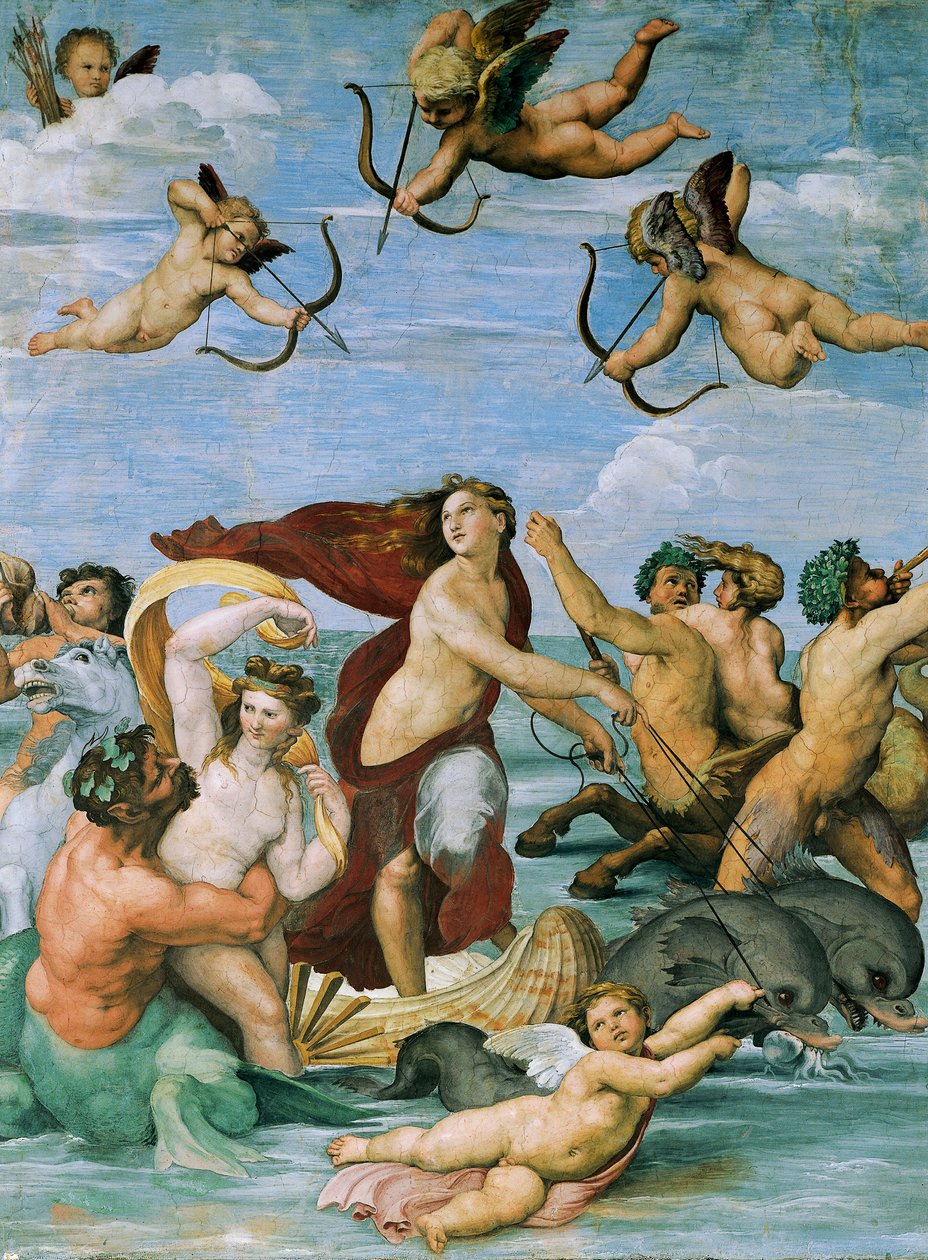 Triumf Galatei Rafaela (1483-1520), fresk, 295x225 cm, Villa Farnesina, Sala Galatea, Rzym, ok. 1511 autorstwa Raphael