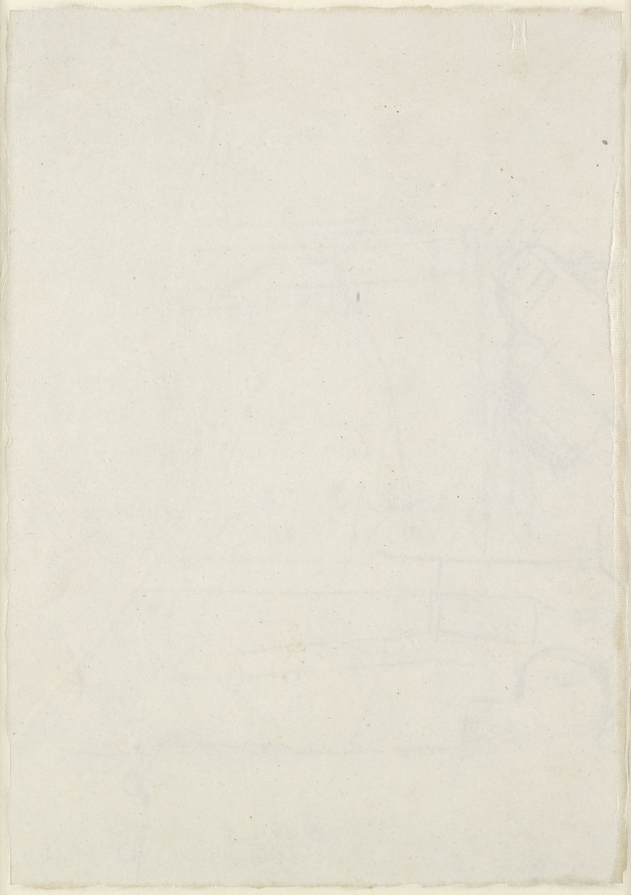 Verso: Niewielkie rysunki architektoniczne, w tym plan w kształcie krzyża, WA1846.160 (pióro i brązowy tusz na ślepym rysiku, ślady ołowiu lub kredy) autorstwa Raphael