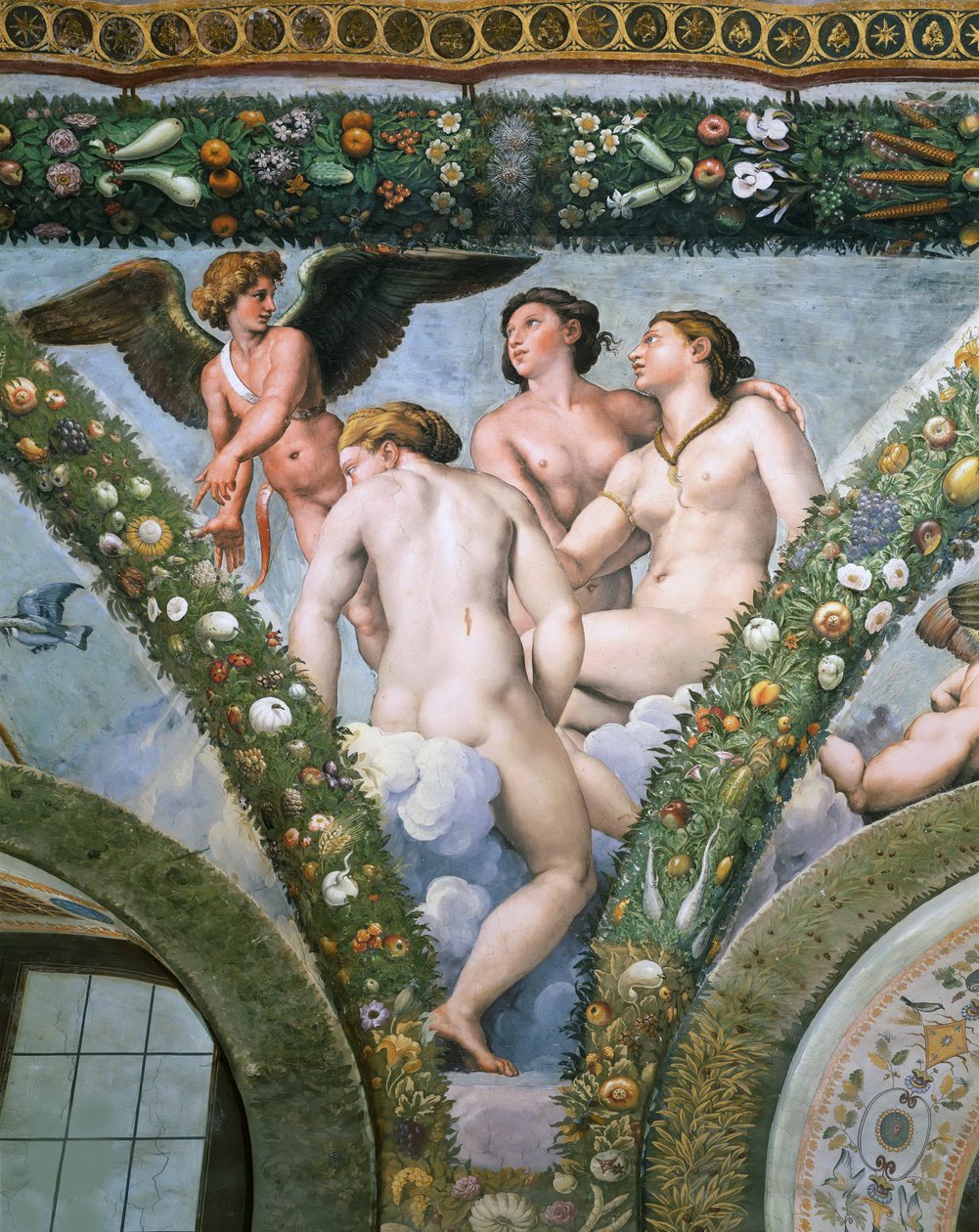 Kupidyn i Trzy Gracje, 1517-1518. autorstwa Raphael