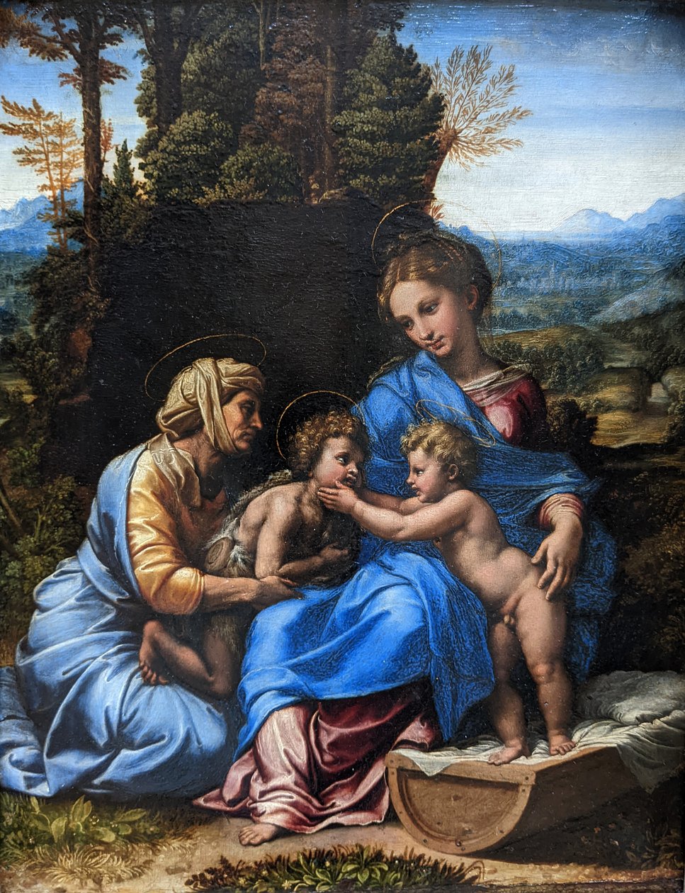 Francuski:  La Petite Sainte Famille Święta Rodzina ze świętą Elżbietą i niemowlęciem św. Janem autorstwa Raphael