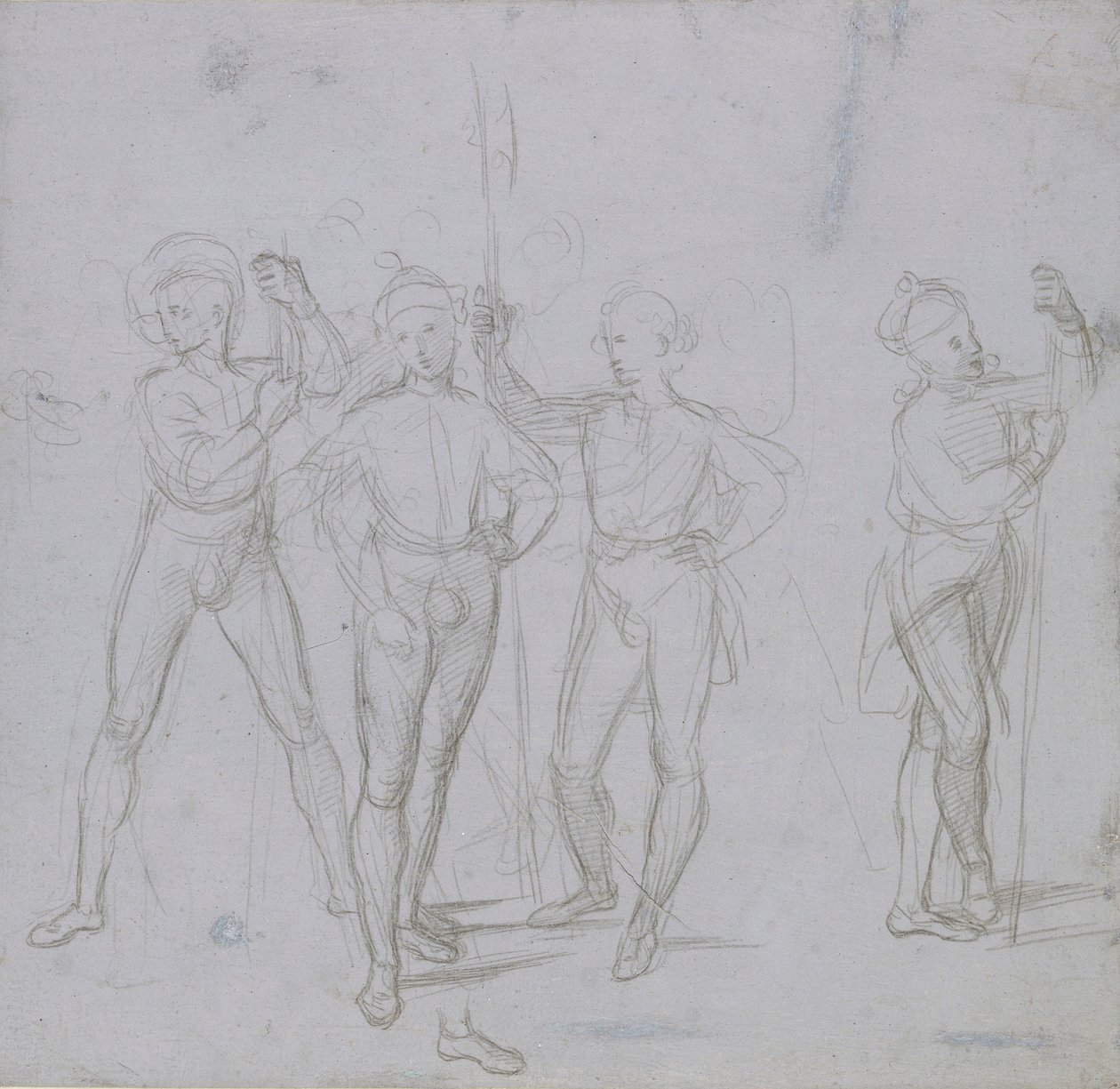 Grupa czterech stojących Żołnierzy, ok. 1503. autorstwa Raphael