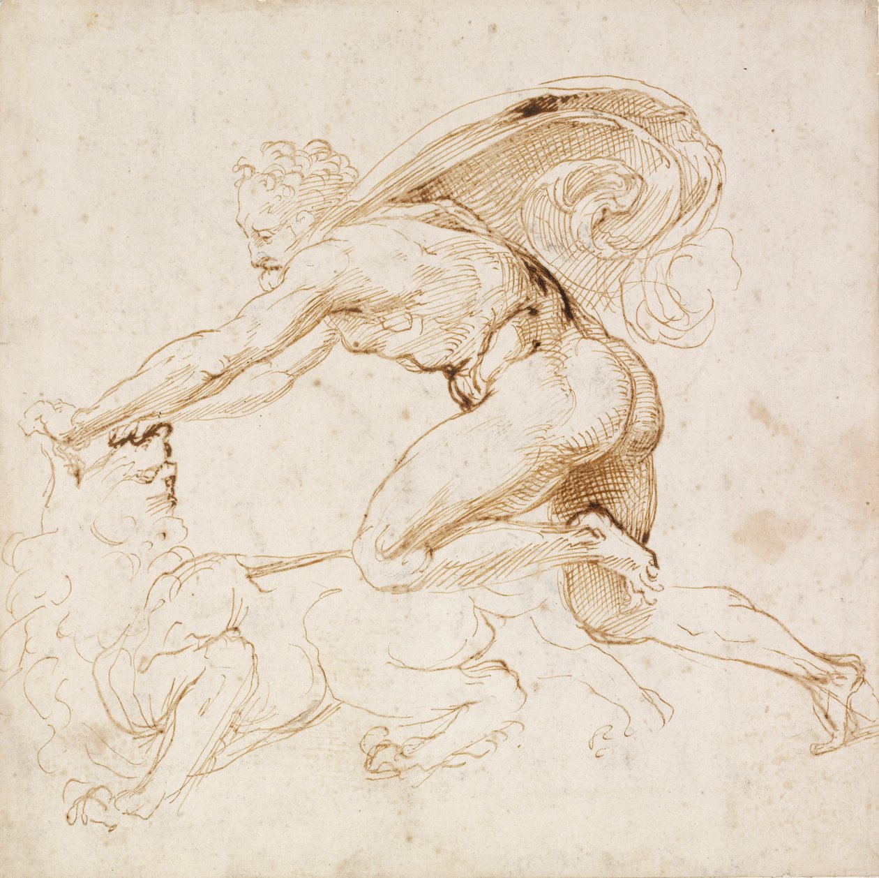 Herkules obezwładniający Lwa, c1500-1520 autorstwa Raphael