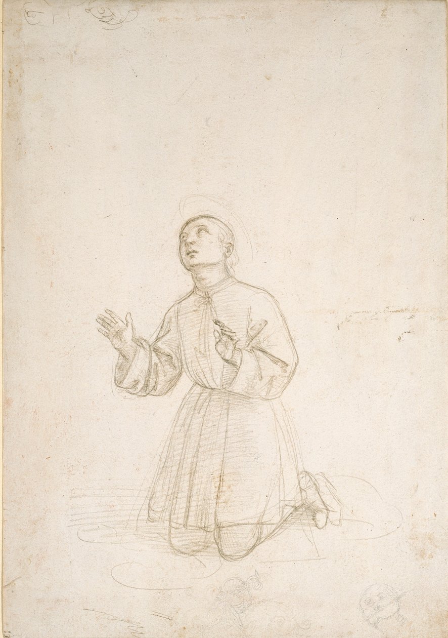 Klęcząca postać młodzieńca, c1503 autorstwa Raphael