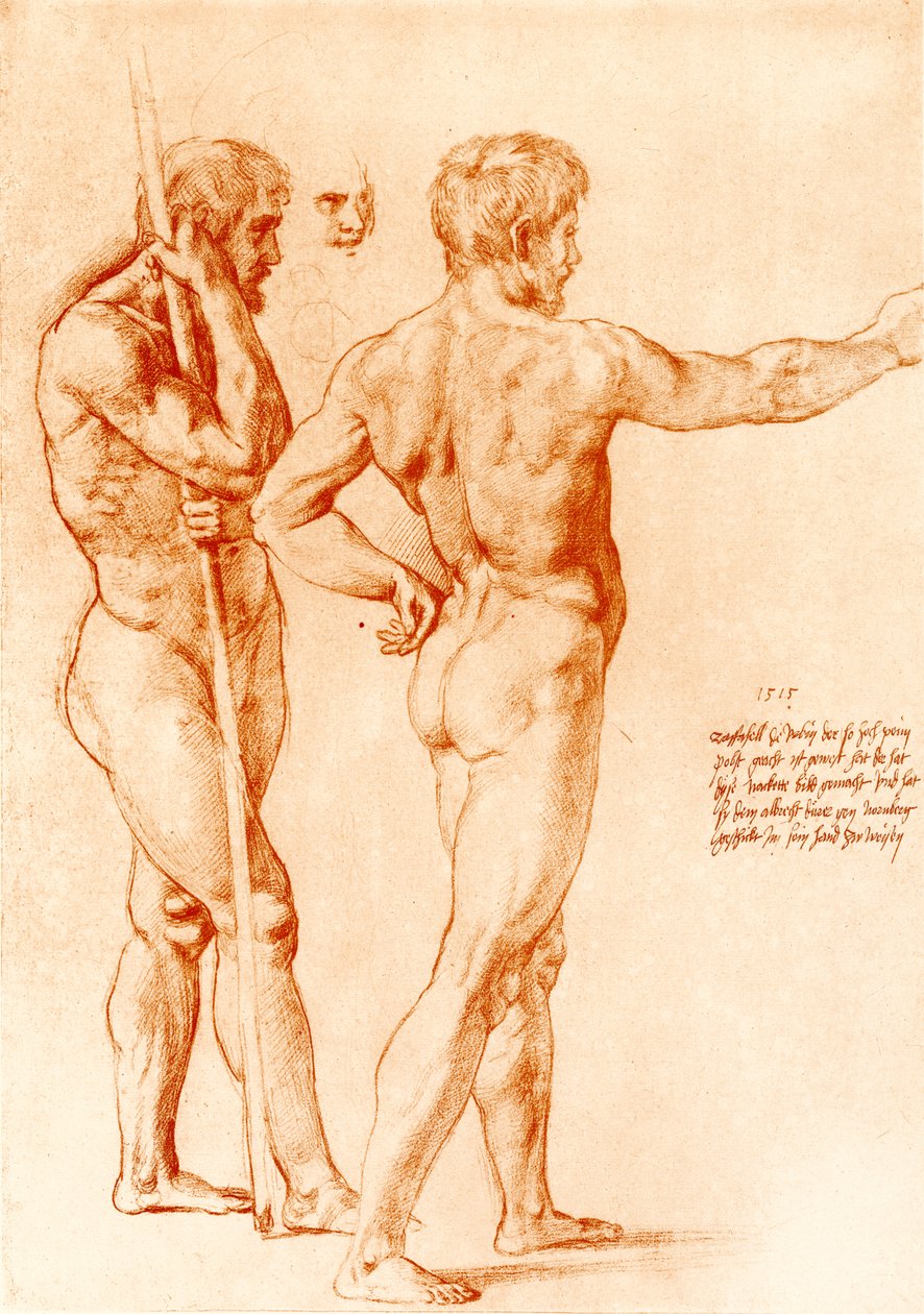 Nagie studium dwóch wojowników autorstwa Raffaello Sanzio Raphael