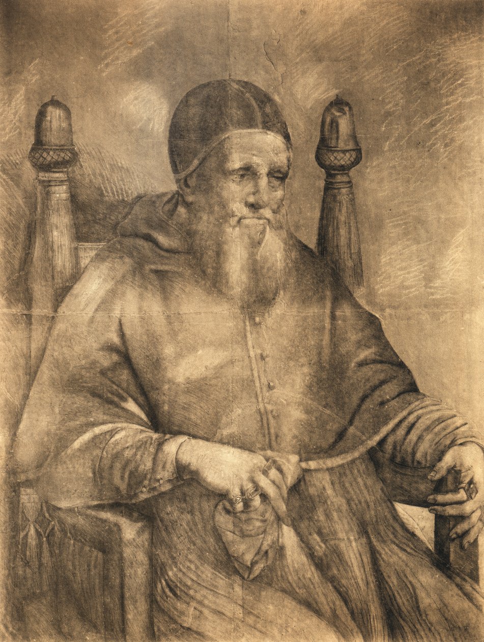 Studium do portretu papieża Juliusza II, 1500-12 autorstwa Raphael
