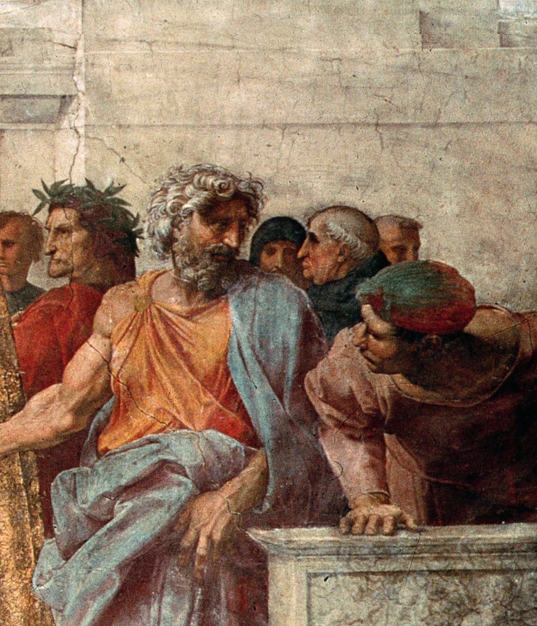 Spór, ze Stanza della Segnatura, 1508-11 (detal z 168791) autorstwa Raffaello Sanzio Raphael