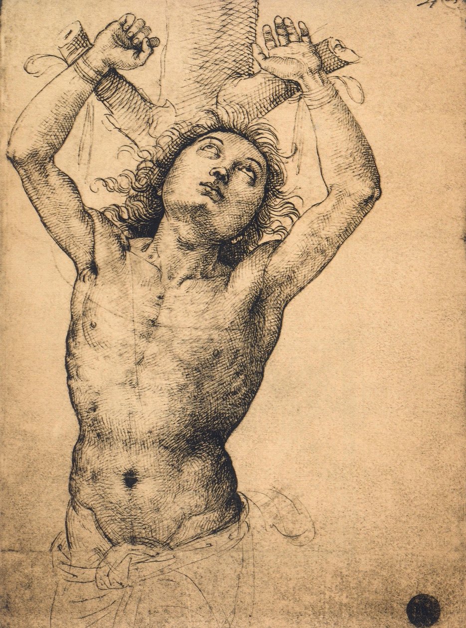 św. Sebastiana; rysunek Rafaela, Gallerie dellAccademia, Wenecja autorstwa Raffaello Sanzio Raphael