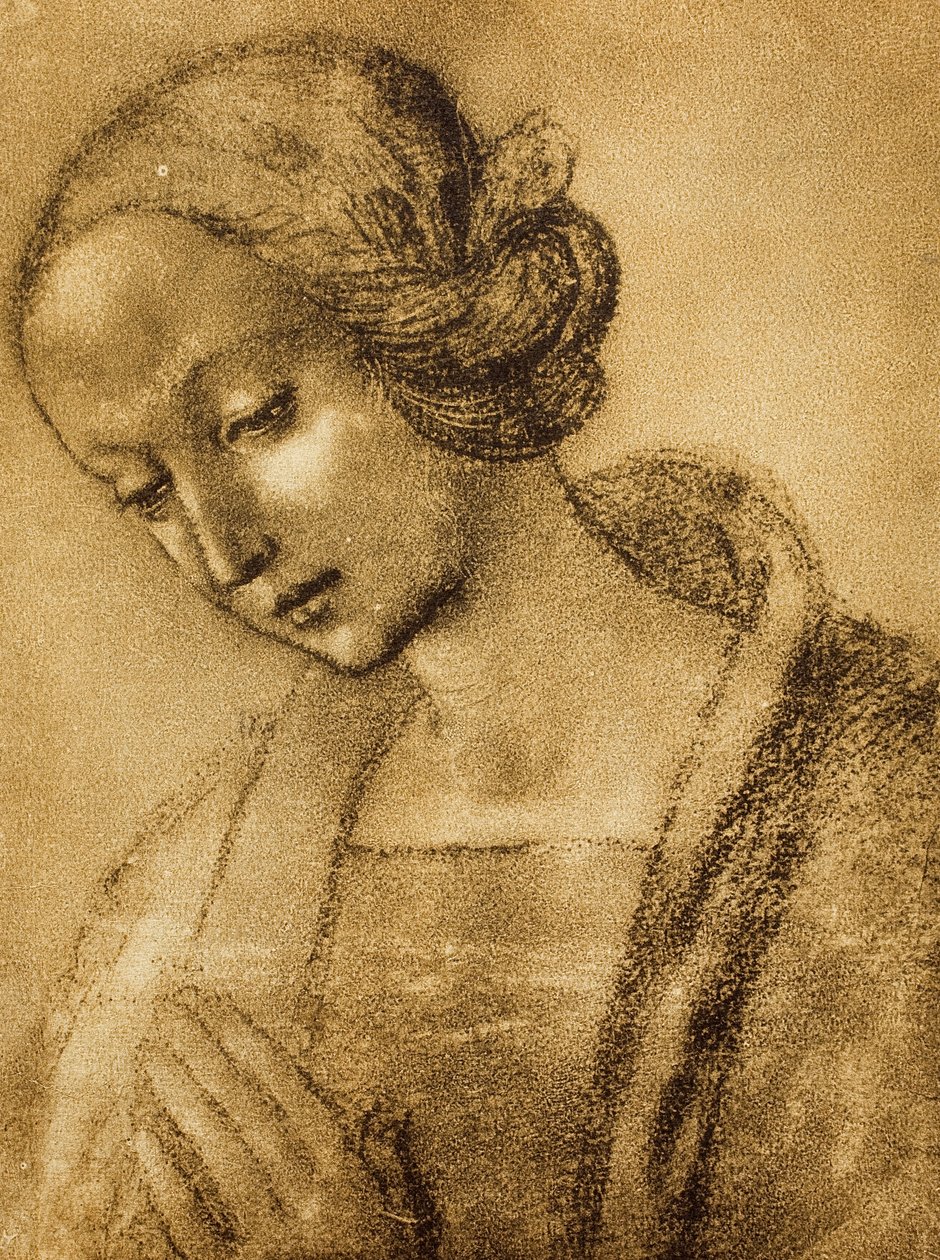 Dziewica, rysunek Rafaela. Gabinet Rysunków i Grafiki, Galeria Uffizi, Florencja autorstwa Raffaello Sanzio Raphael