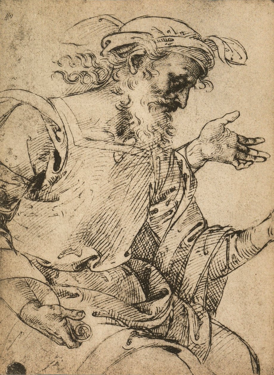 prorok Ezechiel; rysunek Rafaela. Gallerie dellAccademia, Wenecja autorstwa Raffaello Sanzio Raphael