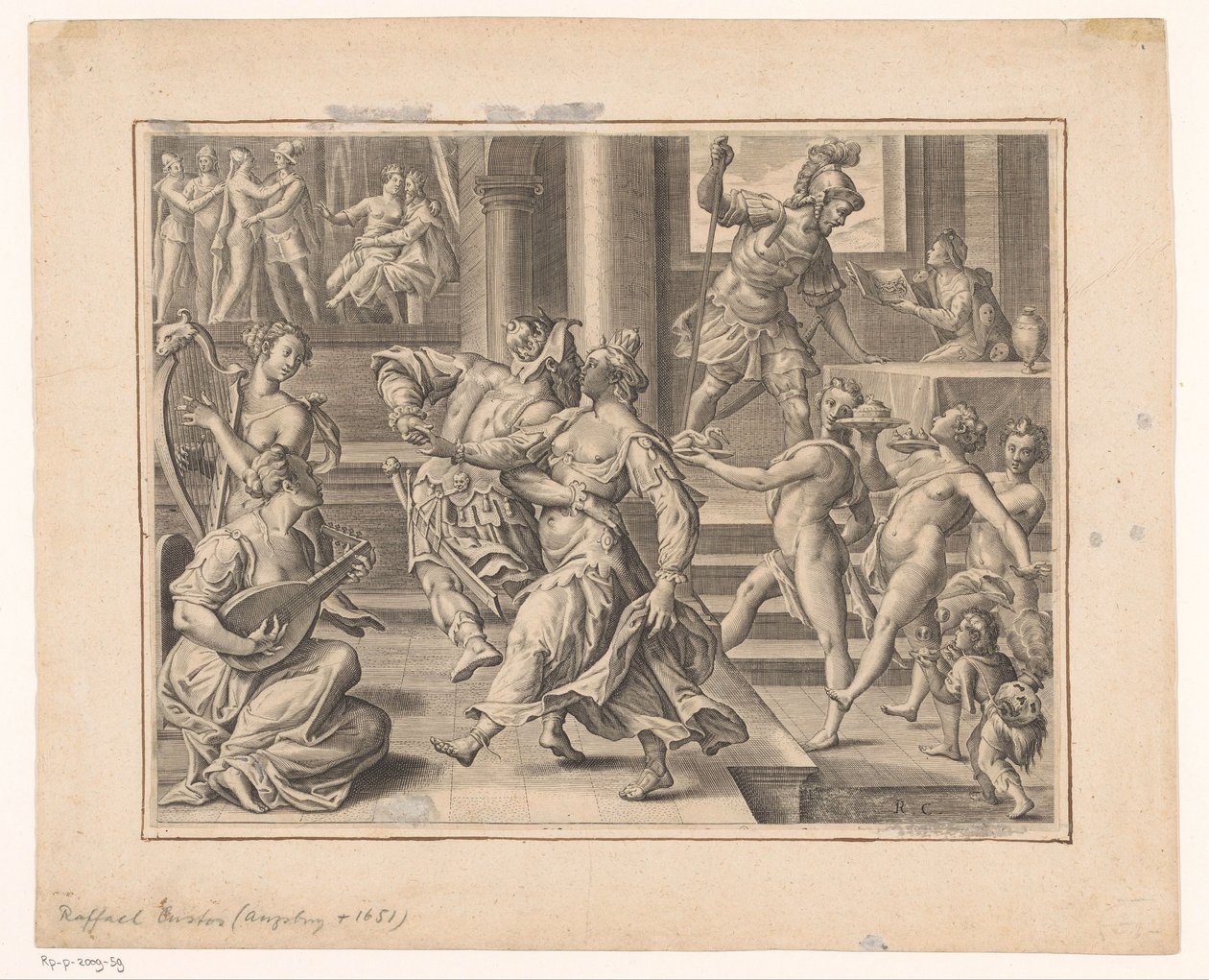 Imprezowa firma autorstwa Raphael Custos (attributed to)