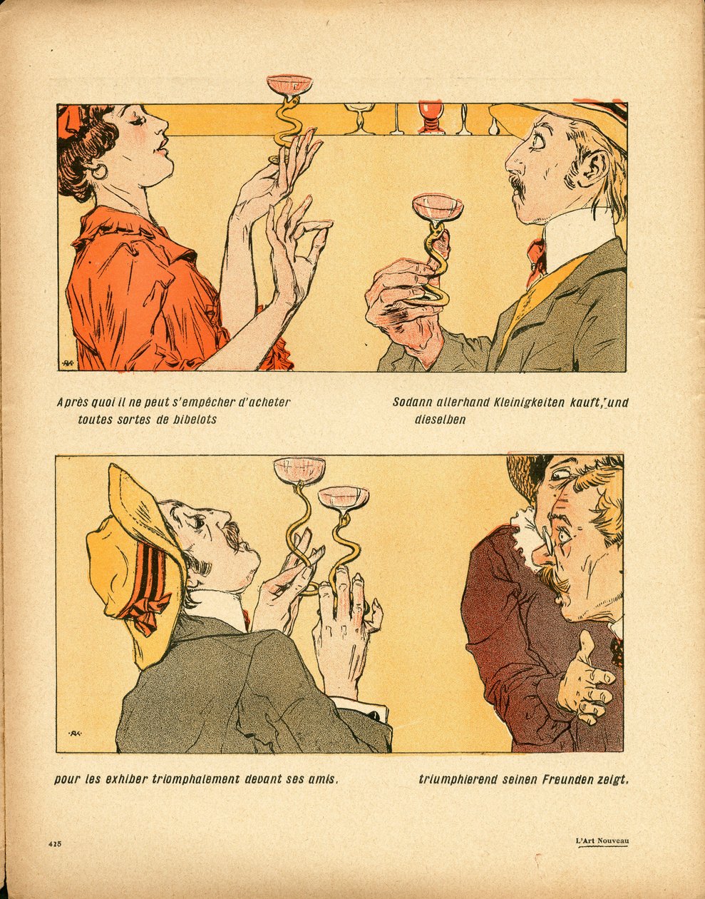 Talerz Maślany, numer 339, w kolorze satyrycznym autorstwa Raphael Kirchner