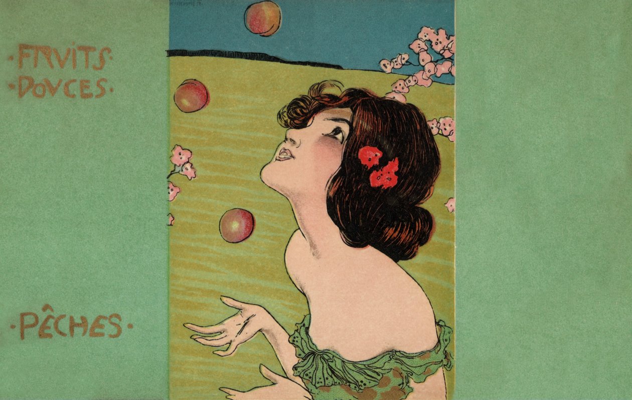 Brzoskwinie, ok. 1900 r. (ilustracja) autorstwa Raphael Kirchner