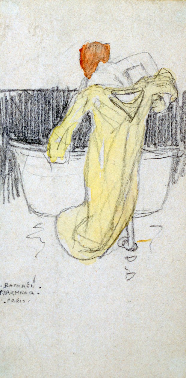 Rudowłosa kobieta ... w łazience, c1900-1917 autorstwa Raphael Kirchner