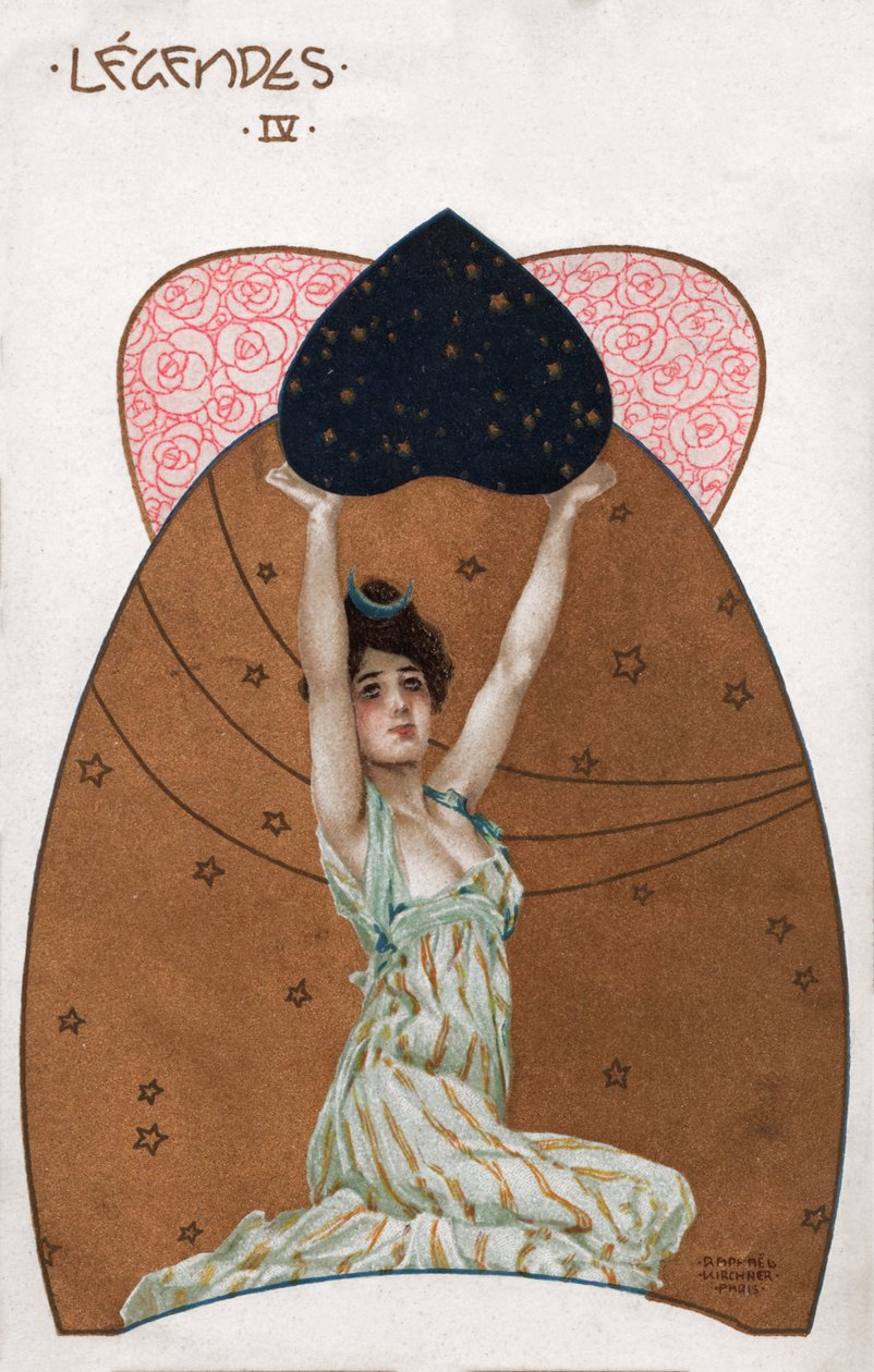 Kobieta w stylu secesyjnym, ok. 1900 r. (ilustracja) autorstwa Raphael Kirchner