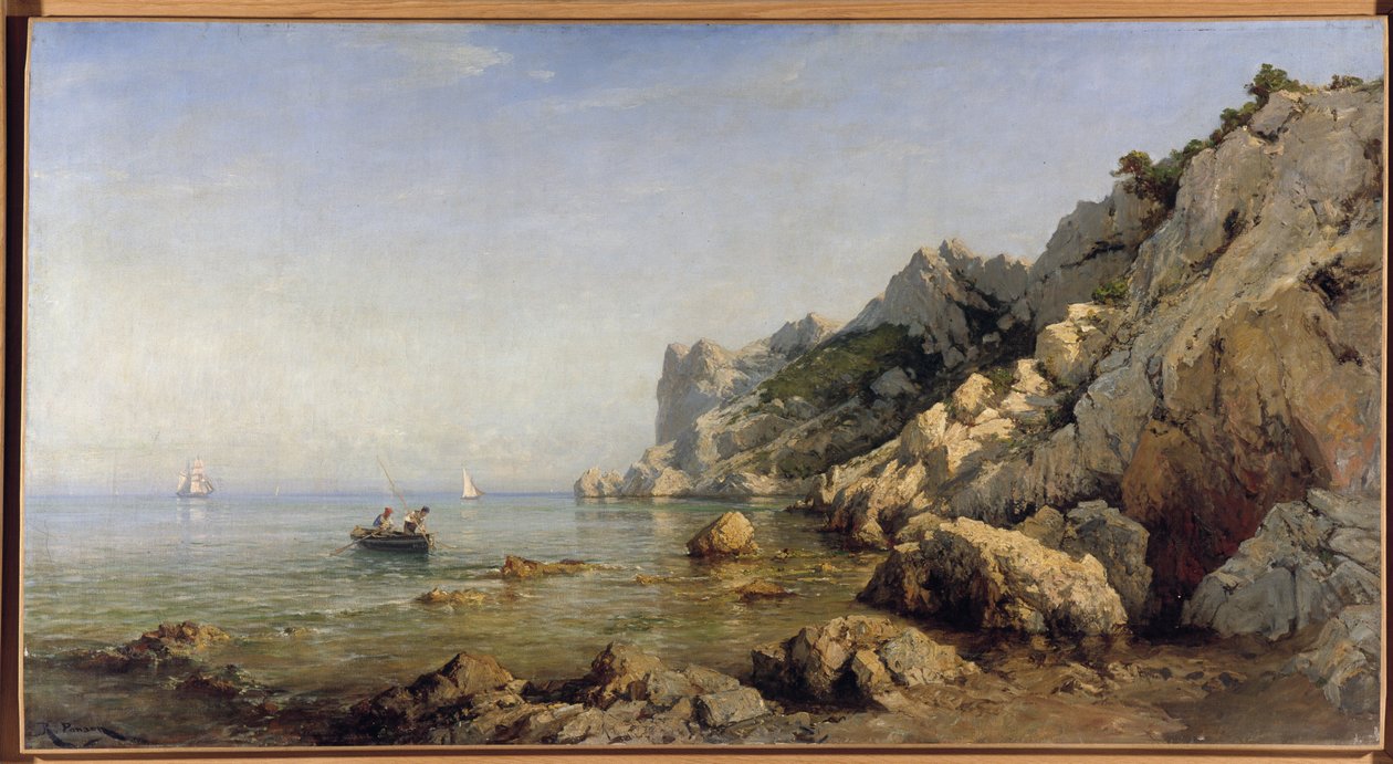 Wybrzeże Sormiou Calanques niedaleko Marsylii (olej na płótnie). autorstwa Raphael Luc Ponson