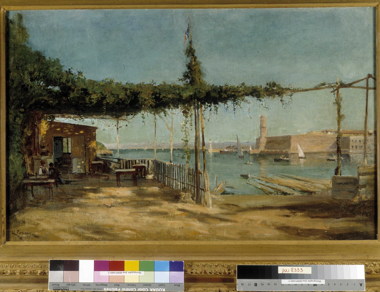 Wejście do portu widziane z Cove du Pharo w Marsylii (olej na płótnie) autorstwa Raphael Luc Ponson