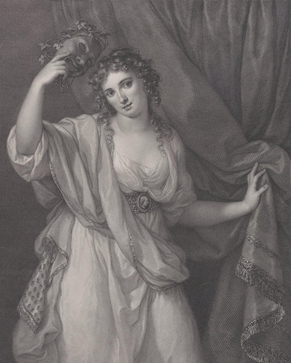 Lady Hamilton jako muza komiczna, Thalia, 1791. autorstwa Raphael Morghen