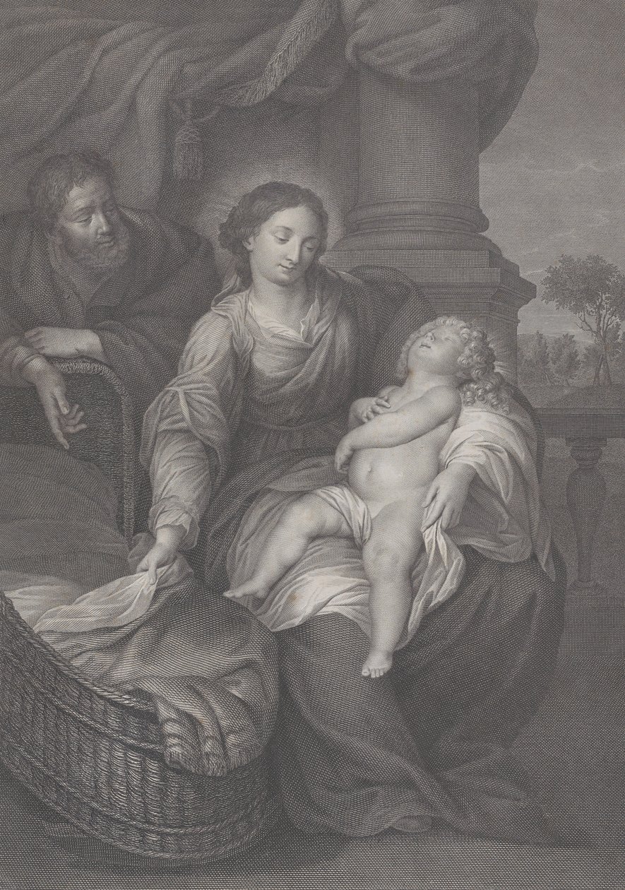 Święta Rodzina z Dzieciątkiem Jezus śpiącym na kolanach Dziewicy, 1786 autorstwa Raphael Morghen