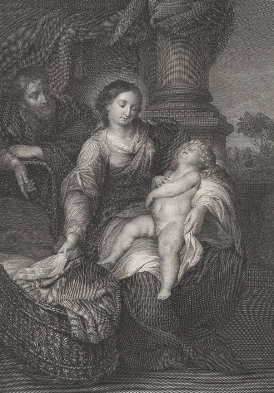Święta Rodzina z Dzieciątkiem Chrystusowym śpiącym na kolanach Dziewicy, ok. godz. 1778-86 autorstwa Raphael Morghen