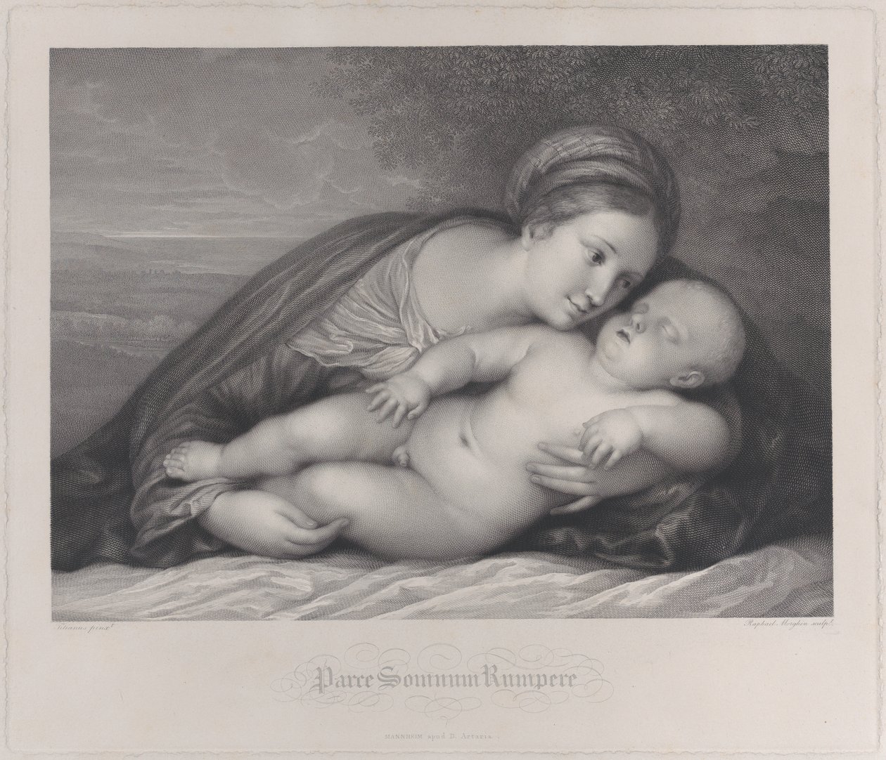 Madonna obejmująca śpiące Dzieciątko, 1797. autorstwa Raphael Morghen