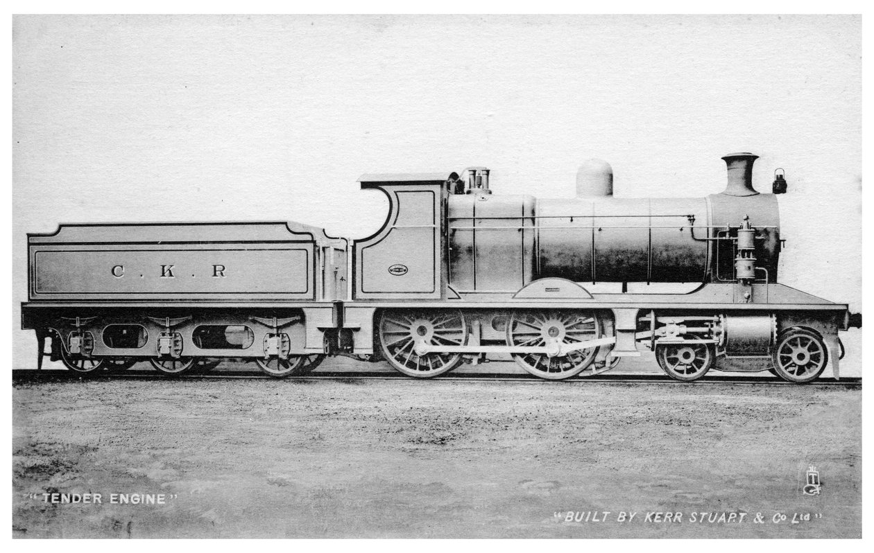 Lokomotywa 4-4-0, lokomotywa parowa firmy Kerr, Stuart and Co, początek XX wieku. autorstwa Raphael Tuck