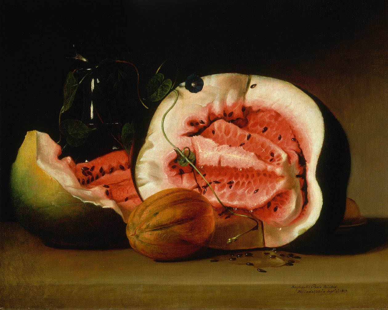 Melony i poranne chwały, 1813. autorstwa Raphaelle Peale