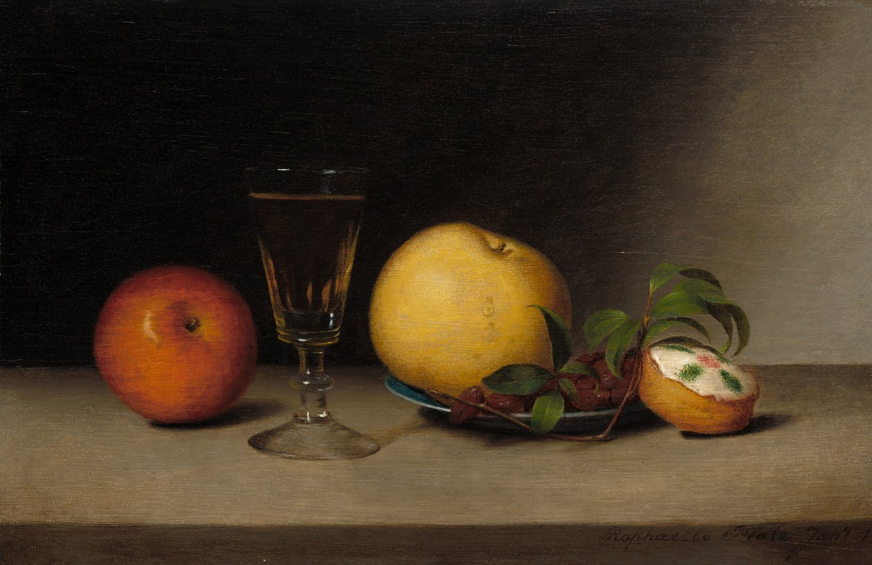 Martwa natura z jabłkami, sherry i herbatą, 1822. autorstwa Raphaelle Peale