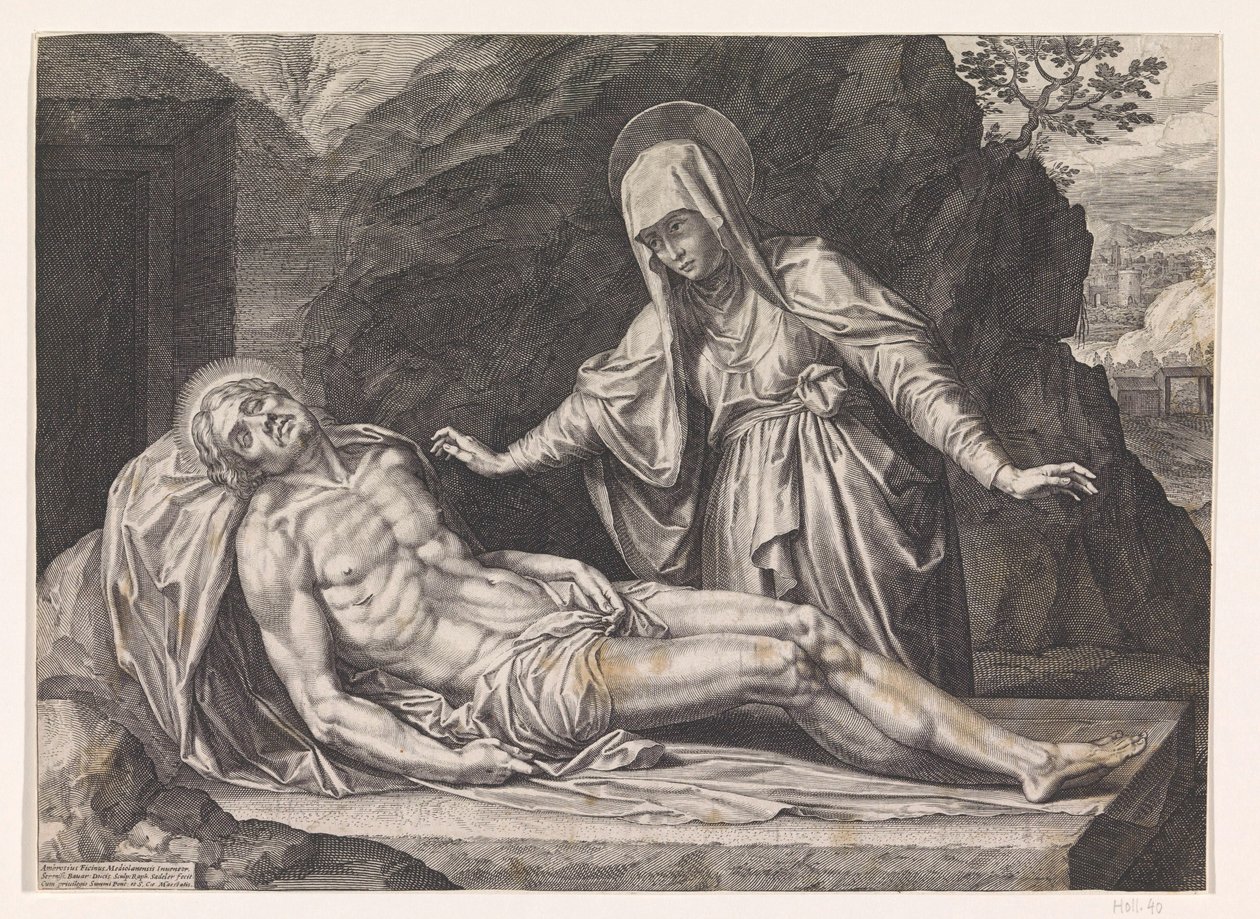 Maryja z ciałem Chrystusa autorstwa Raphaël Sadeler (I)
